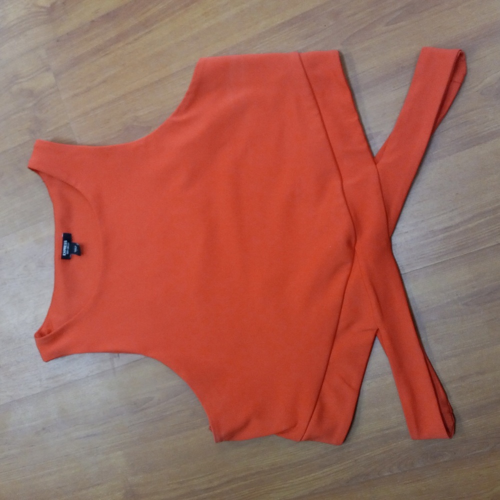 Express Orange Crop Top